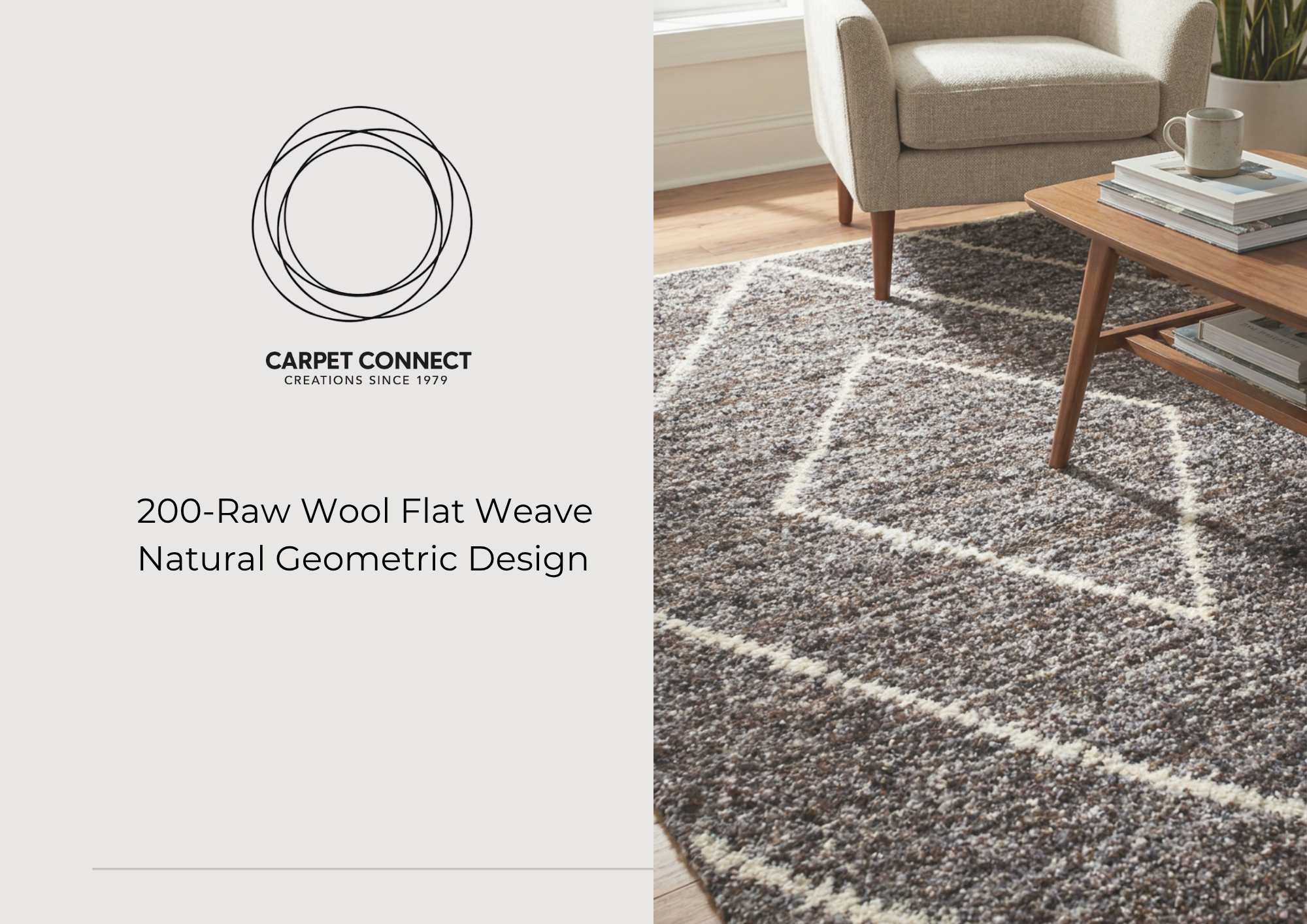 200-Raw Wool Flat Weave Natural Geometric Design cover